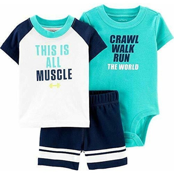 Carter's Matching Sets Carters 3 Piece Baby Boy Set Crawl Walk Run